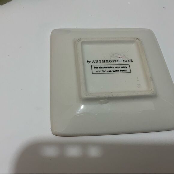 Anthropologie “L” Letter Monogram Floral Square Trinket Dish, - Picture 4 of 4
